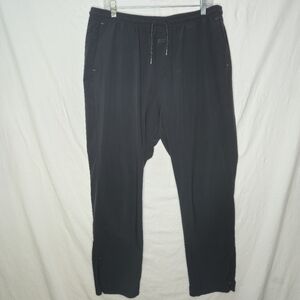 MEC Men's Black Windbreaker Lightweight Pants With Zipper Cuffs Elastic Waist XL
